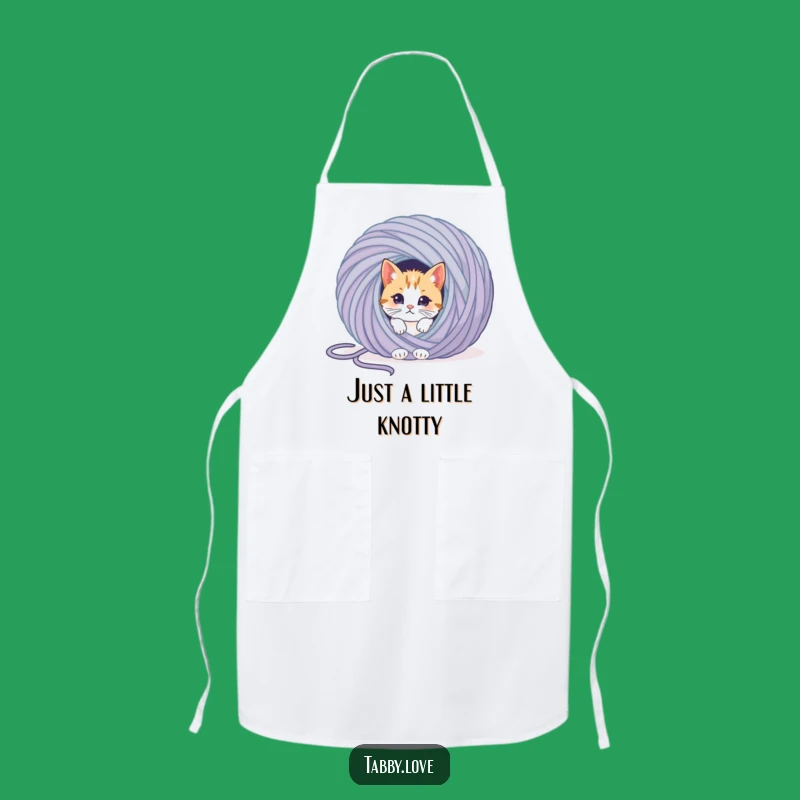 Funny Cat Yarn Apron - Hilarious Kitchen Wear for the Playful Chef