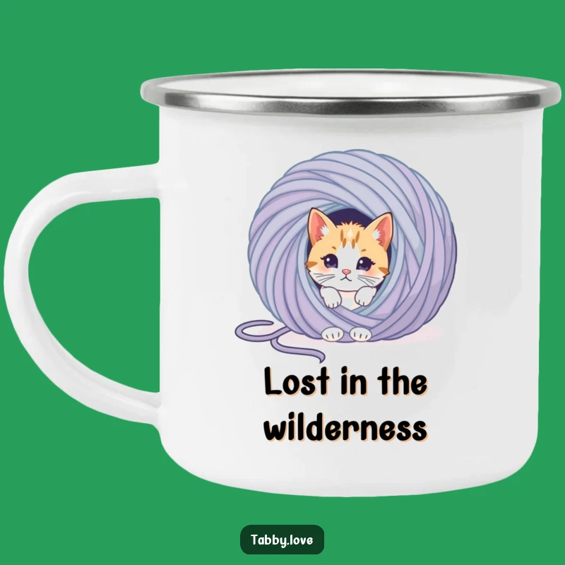 Funny Cat Yarn Camping Mug - Durable and Hilarious for Outdoor Adventures