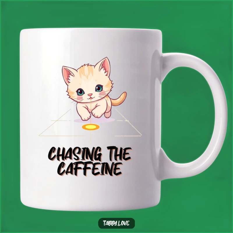 Funny Kitten Mug: Laser Pointer Chase Fun, Playful Cat, Perfect Funny Gift