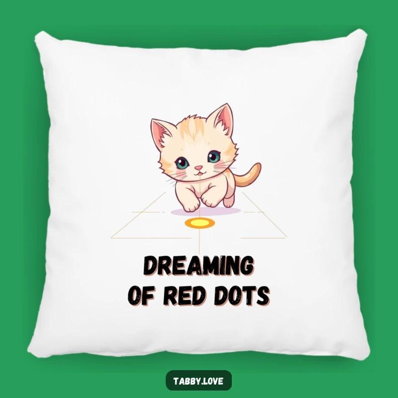 Funny Pillow: Kitten Chasing Laser Dot, Comfy & Playful Accent