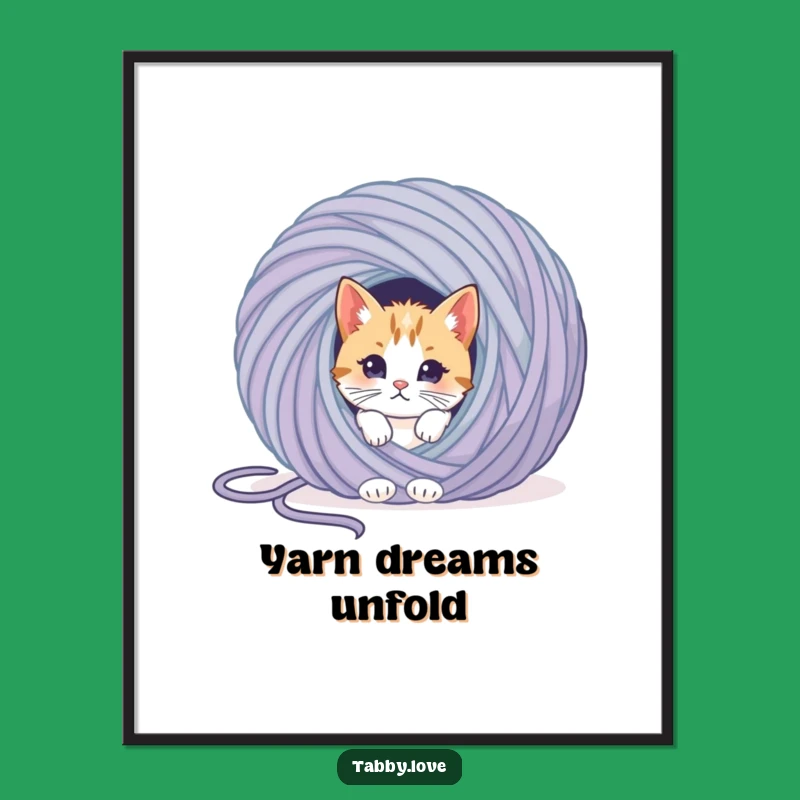 Funny Cat Yarn Digital Art Print - Instant Hilarious Decor for Cat Lovers