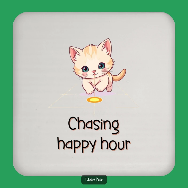 Funny Coasters: Kitten Chasing Laser Dot, Playful Surface Protection