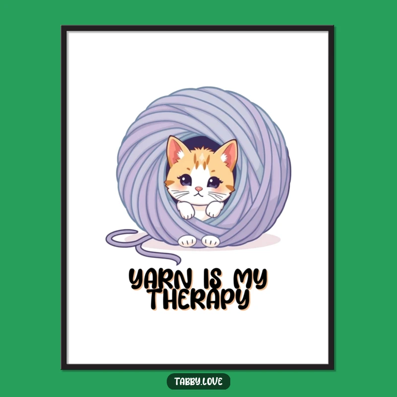 Funny Cat Yarn Poster - Charming Wall Art for a Laugh and Cute Decor