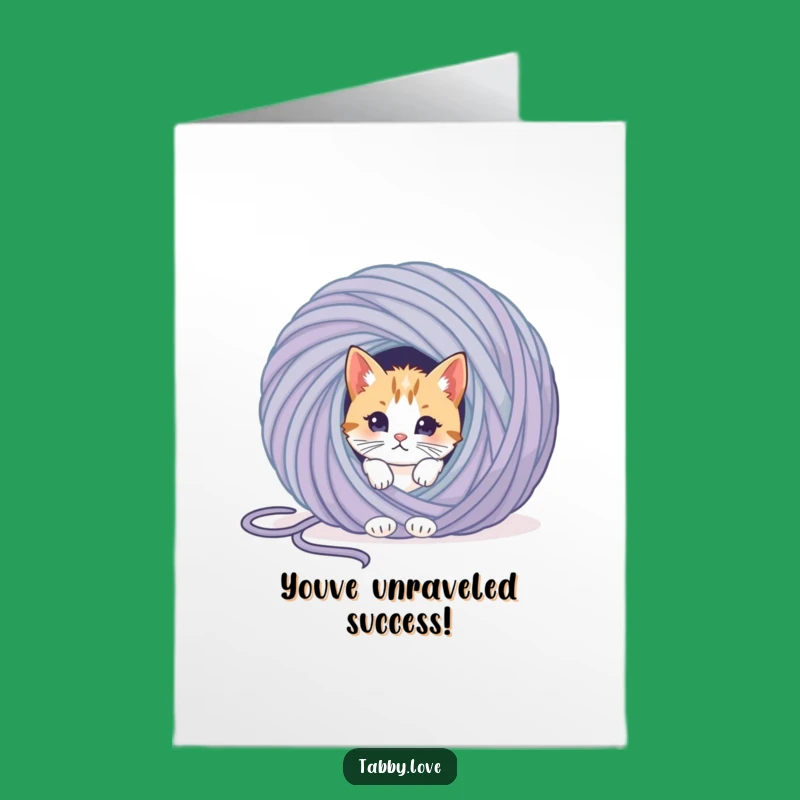 Free Printable Congratulations Card: Funny Cat Yarn Surprise, Instant Download Gift