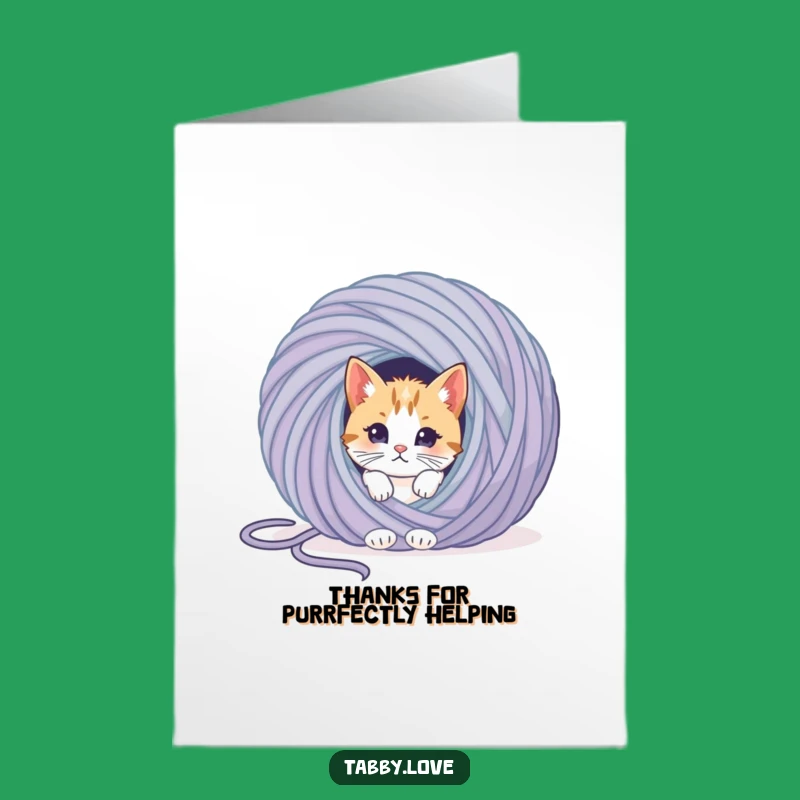 Free Printable Thank You Card: Funny Cat Yarn Appreciation, Downloadable Gift