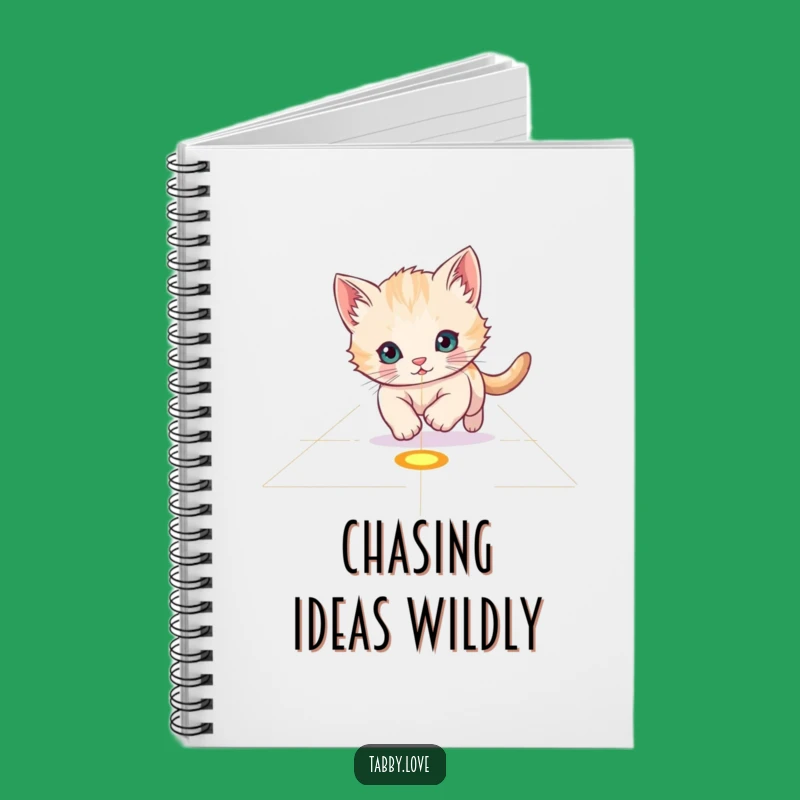Funny Notebook: Kitten Chasing Laser, Jot Down Ideas With Focus