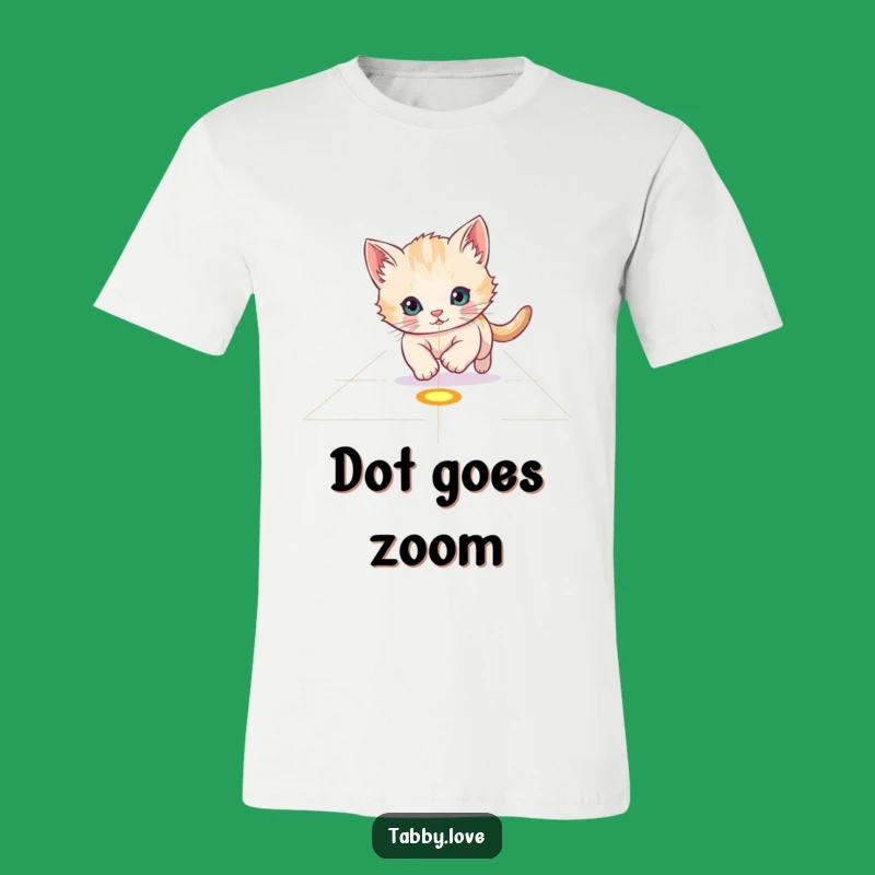 Funny T-Shirt: Kitten Chasing Laser Dot, Playful Style For Cat Lovers
