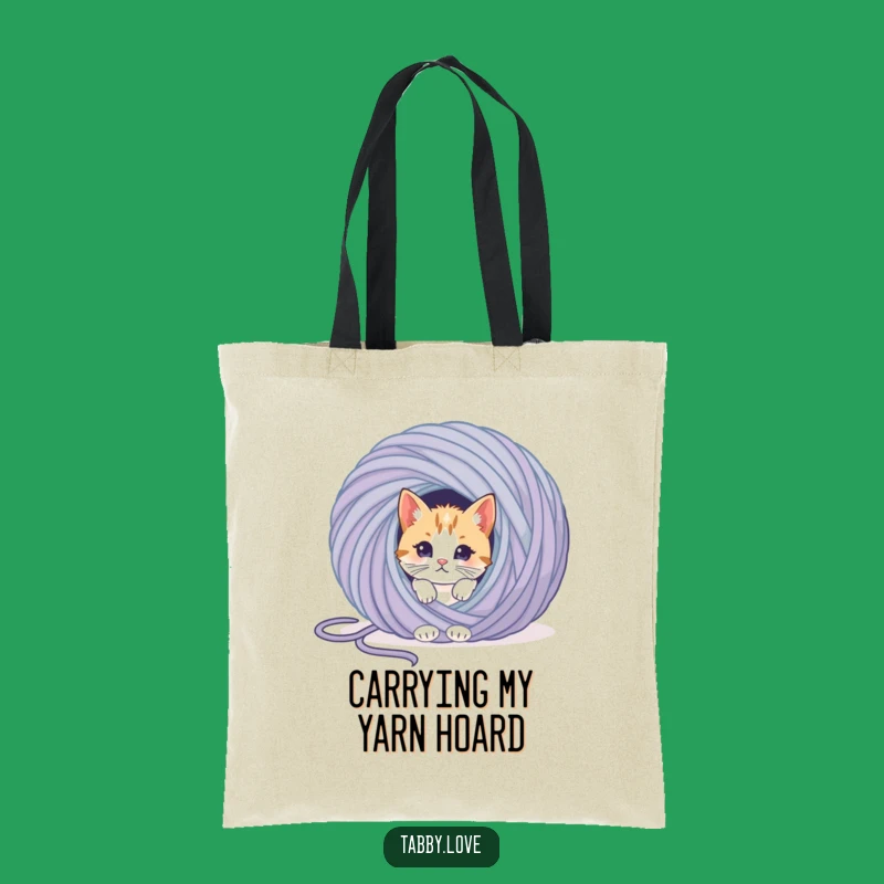 Funny Cat Yarn Tote Bag - Spacious and Hilarious Accessory for Cat Lovers